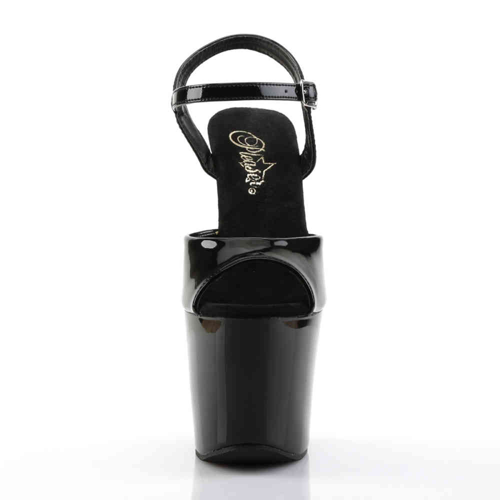 Pleaser - REVOLVER709 Sandaal met enkelband, Paaldans schoenen - Paaldans schoenen - Zwart